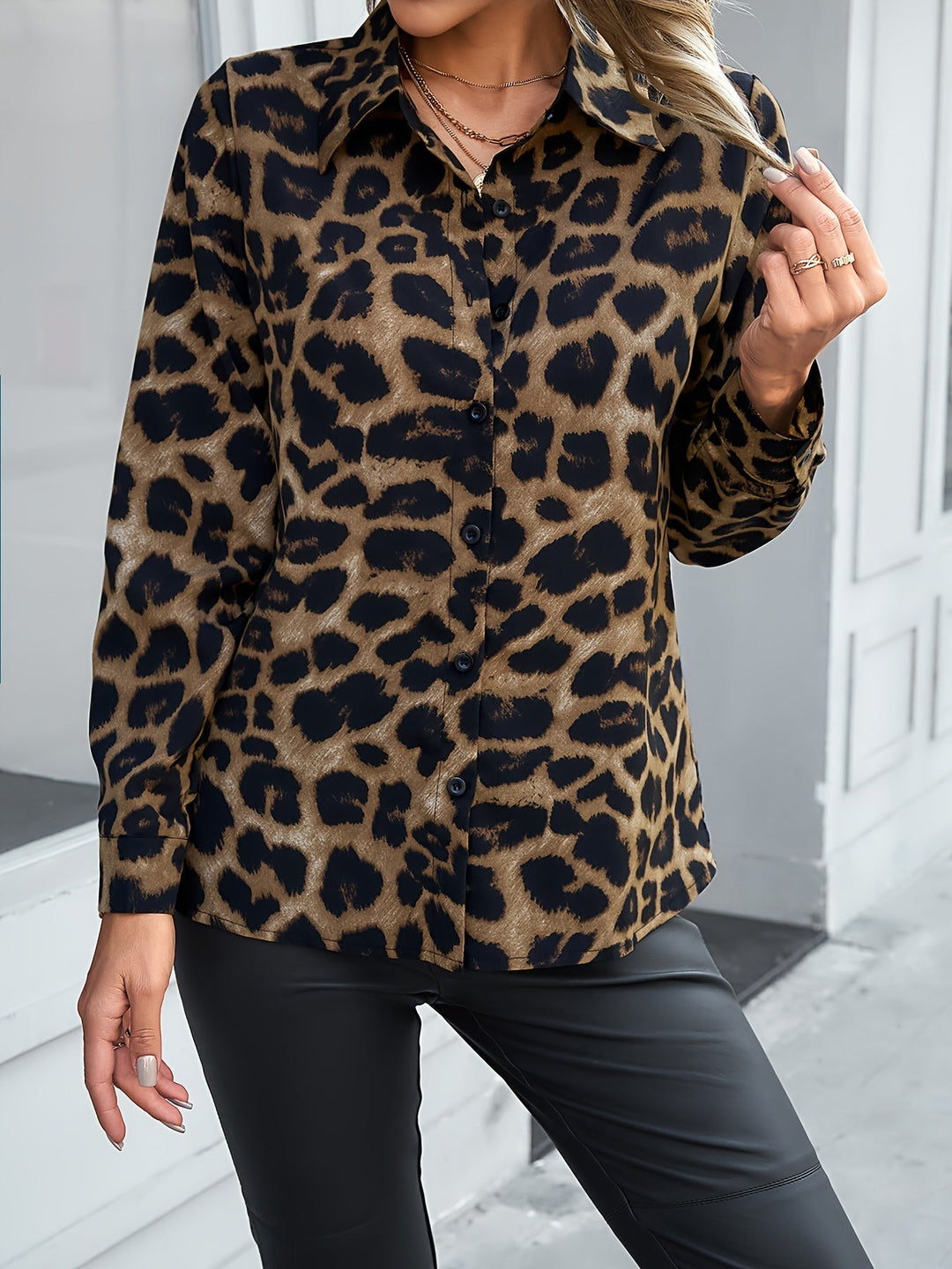 Ginevra - Leopard Print Polo Shirt
