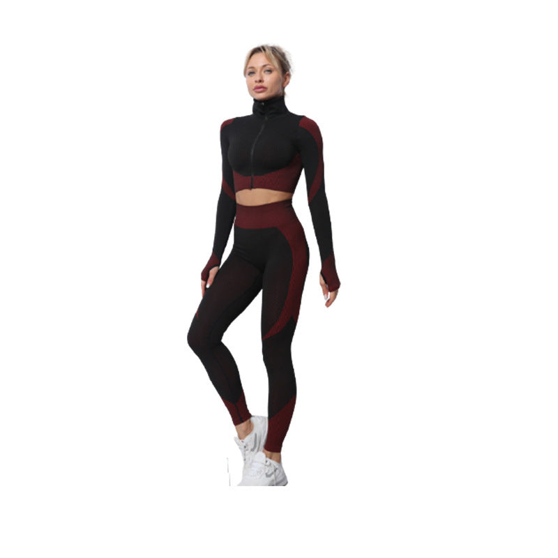 Delilah - Seamless 3-Piece Set – Leggings, Crop Top &amp; Jacket