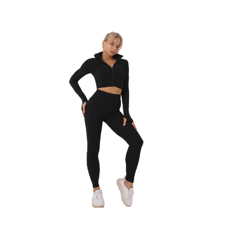 Delilah - Seamless 3-Piece Set – Leggings, Crop Top &amp; Jacket