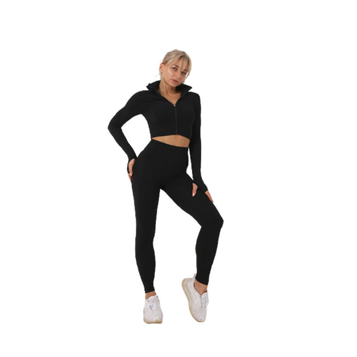 Delilah - Seamless 3-Piece Set – Leggings, Crop Top &amp; Jacket