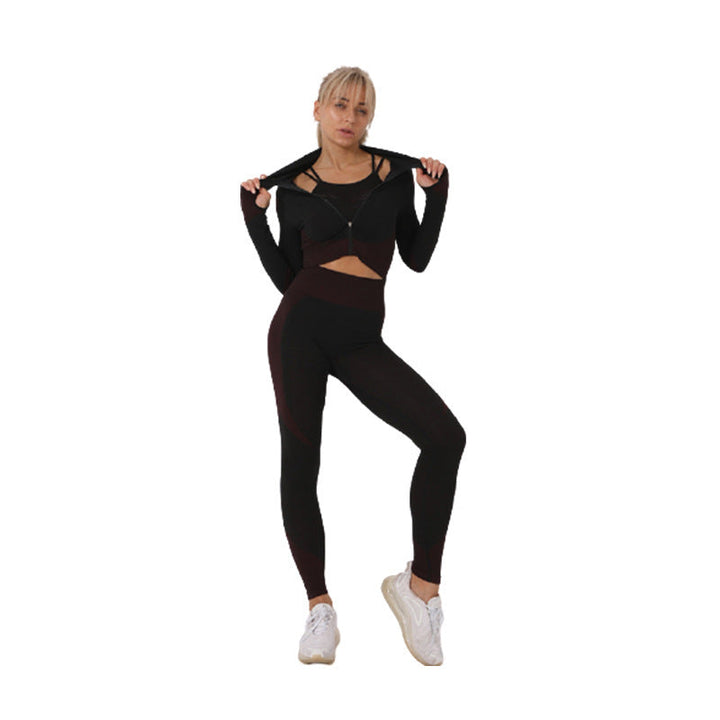 Delilah - Seamless 3-Piece Set – Leggings, Crop Top &amp; Jacket
