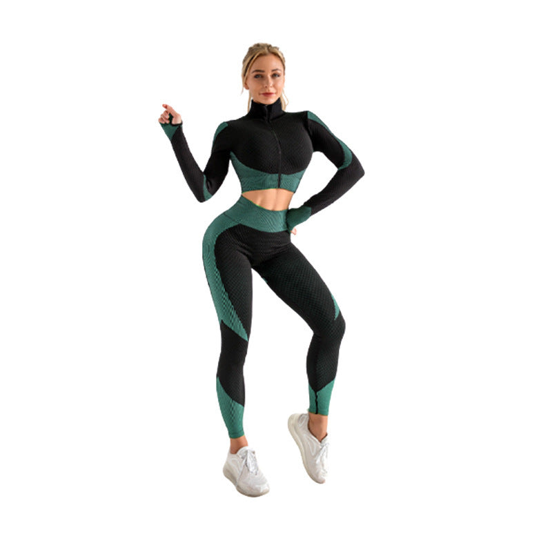 Delilah - Seamless 3-Piece Set – Leggings, Crop Top &amp; Jacket