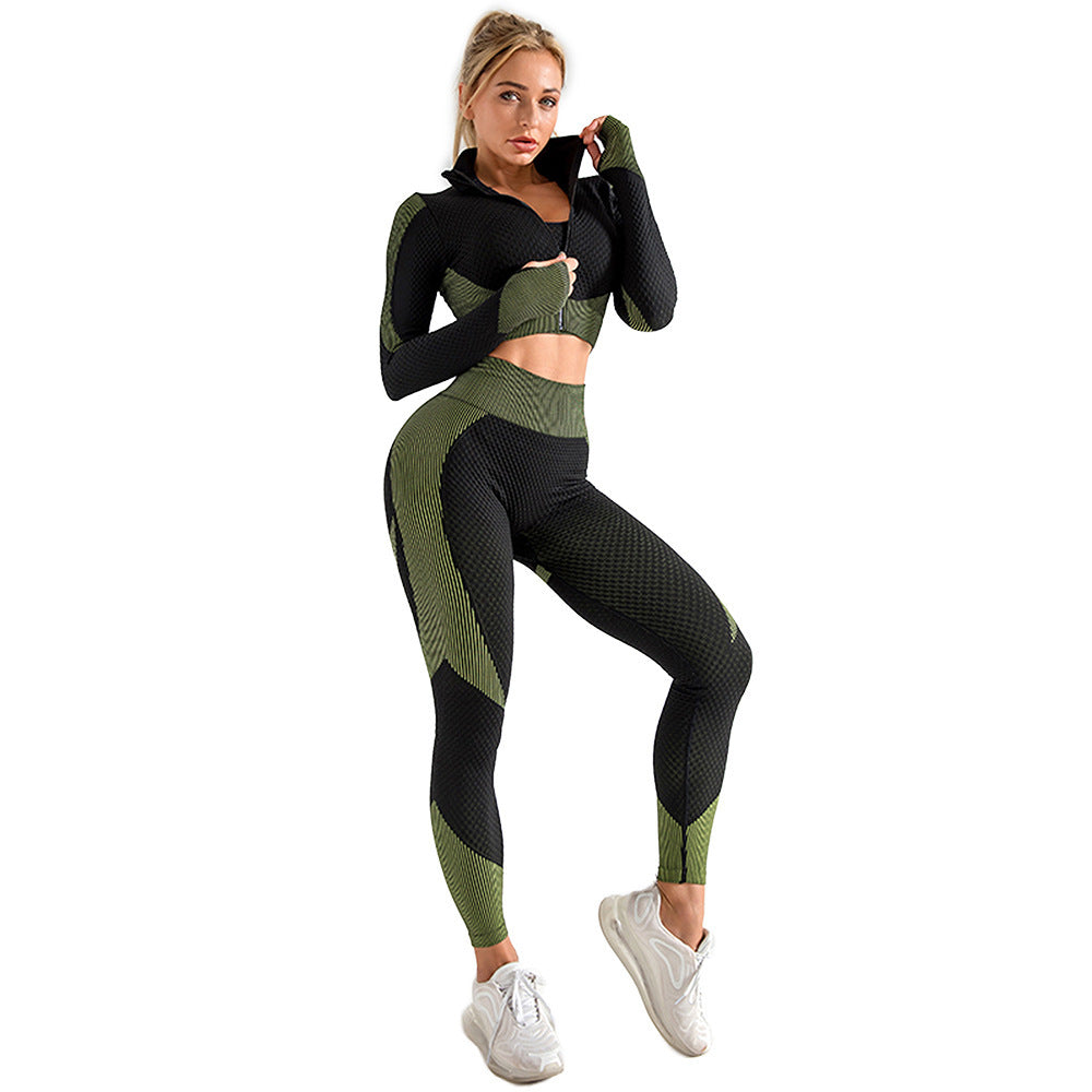 Delilah - Seamless 3-Piece Set – Leggings, Crop Top &amp; Jacket