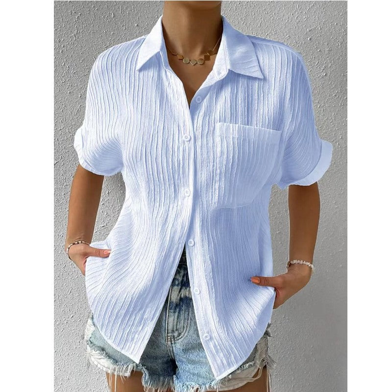 Gia - Cotton Button-Up Shirt