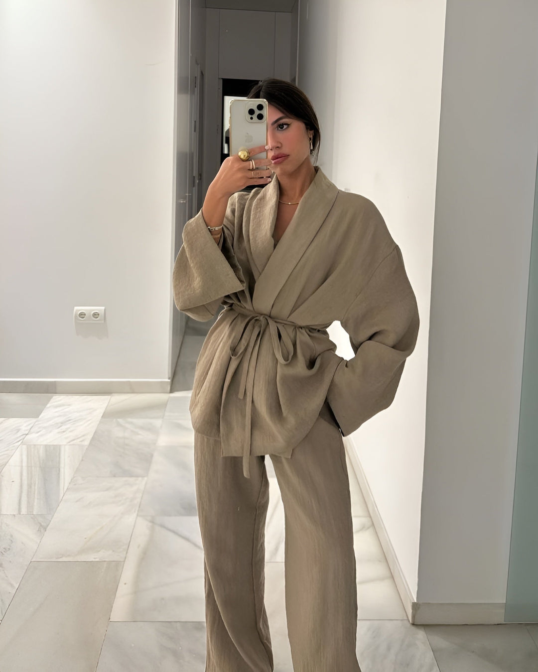 Myla two piece linen set