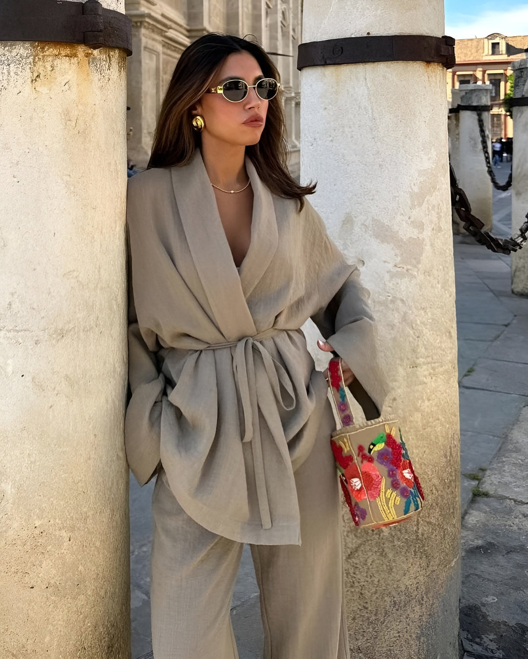 Myla two piece linen set