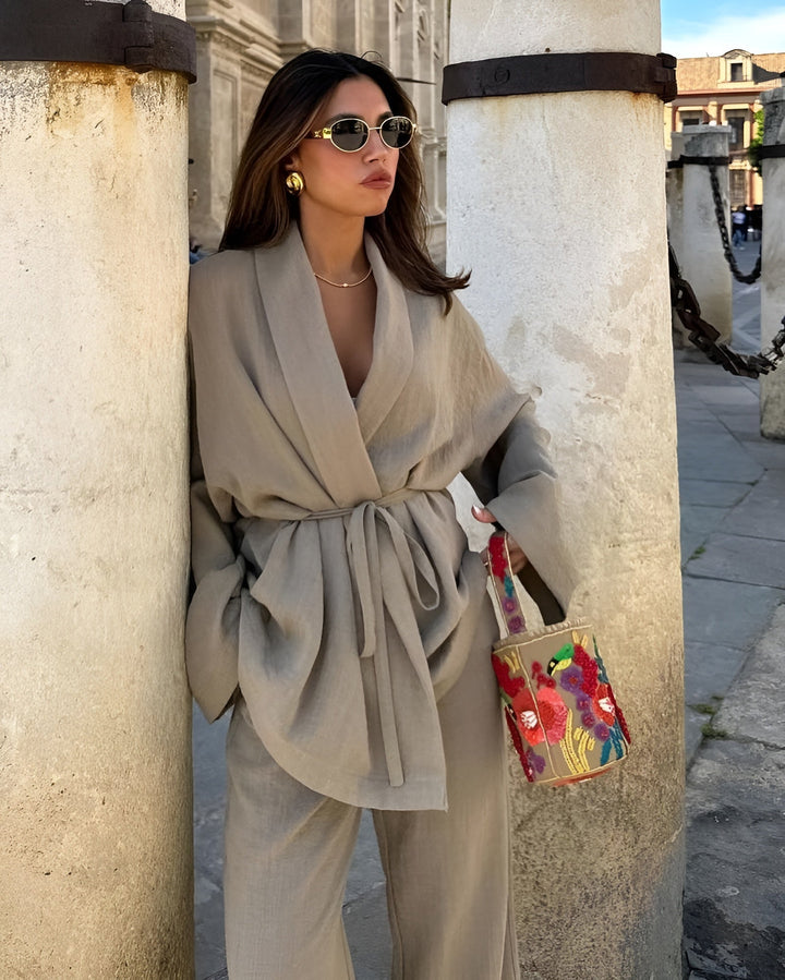 Myla two piece linen set