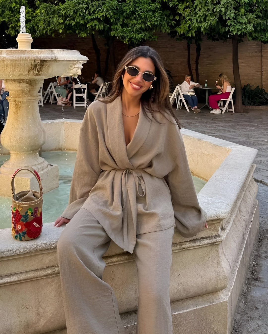 Myla two piece linen set