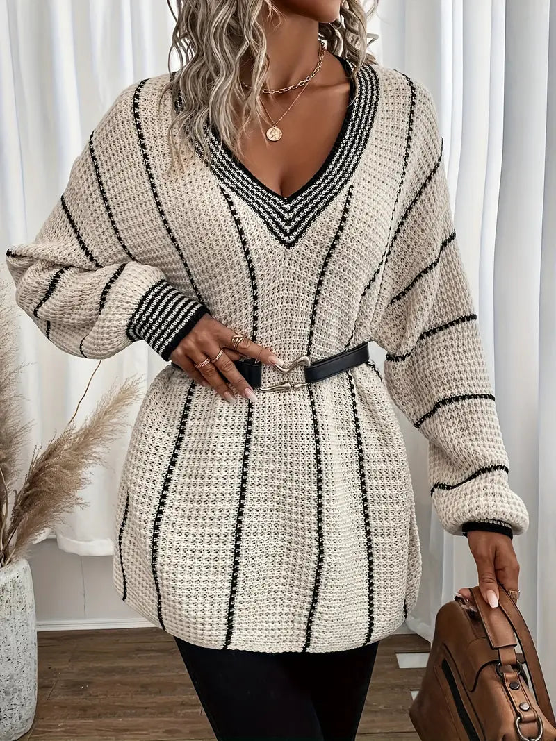 Siena - Maglione a Righe a Maniche Lunghe Casual