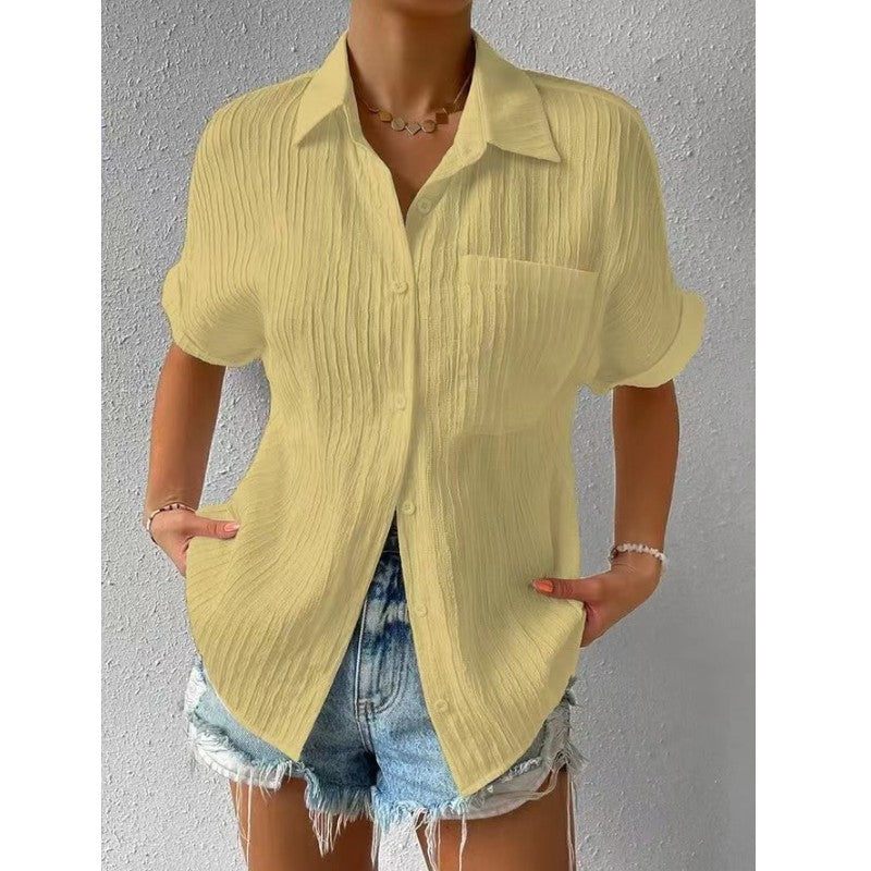 Gia - Cotton Button-Up Shirt