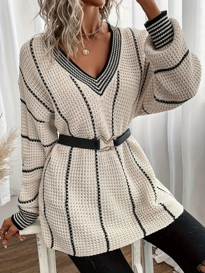 Siena - Maglione a Righe a Maniche Lunghe Casual