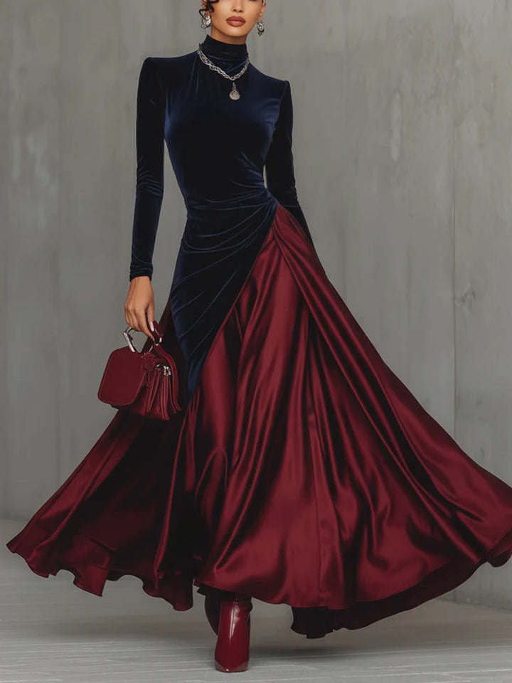 Cara | Velvet &amp; Satin Gown