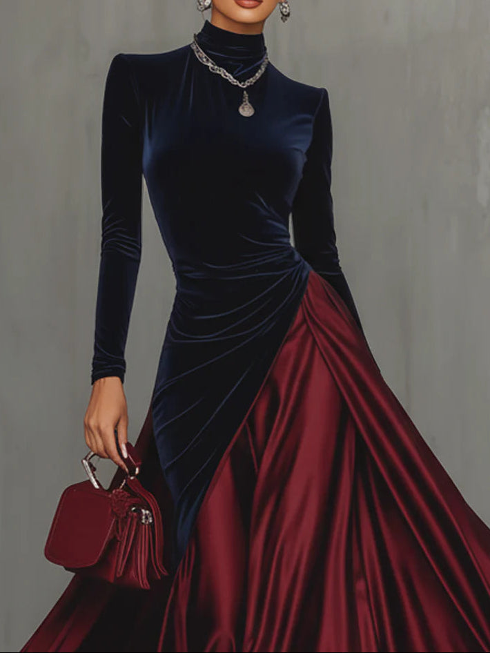 Cara | Velvet &amp; Satin Gown