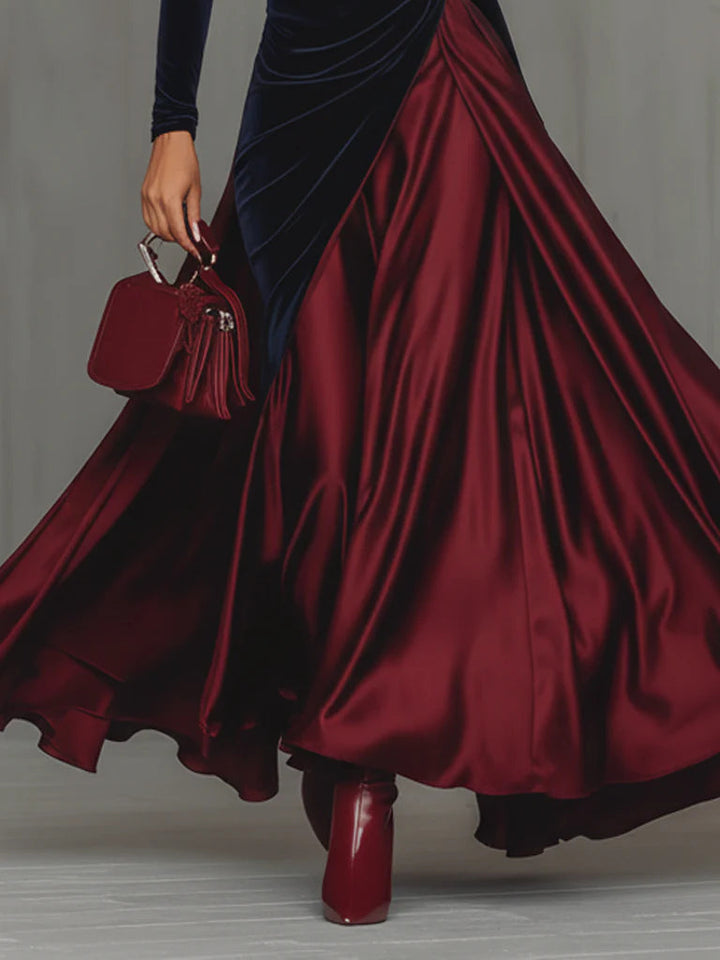 Cara | Velvet &amp; Satin Gown