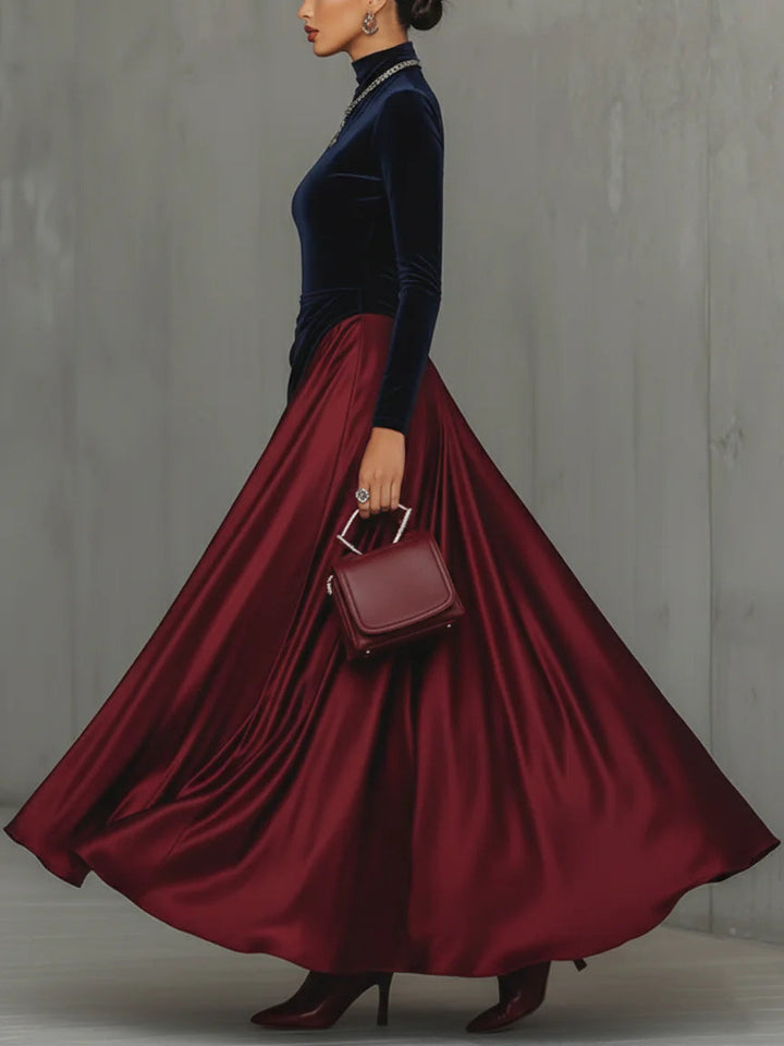 Cara | Velvet &amp; Satin Gown
