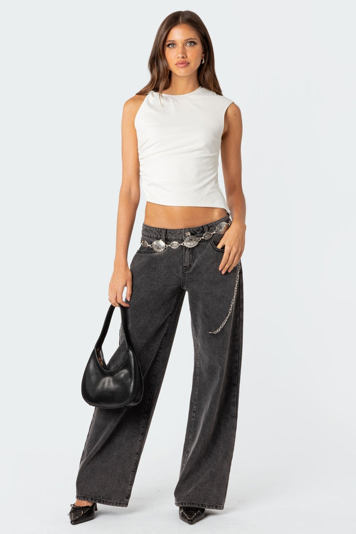 Raelynn - Jeans a Vita Bassa Lavaggio Faded