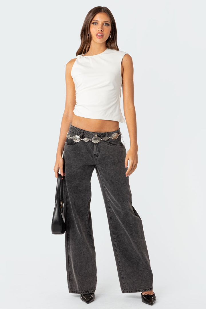Raelynn - Jeans a Vita Bassa Lavaggio Faded