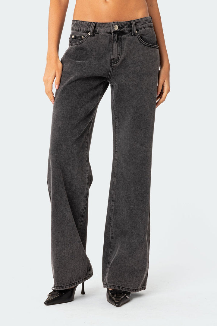 Raelynn - Jeans a Vita Bassa Lavaggio Faded