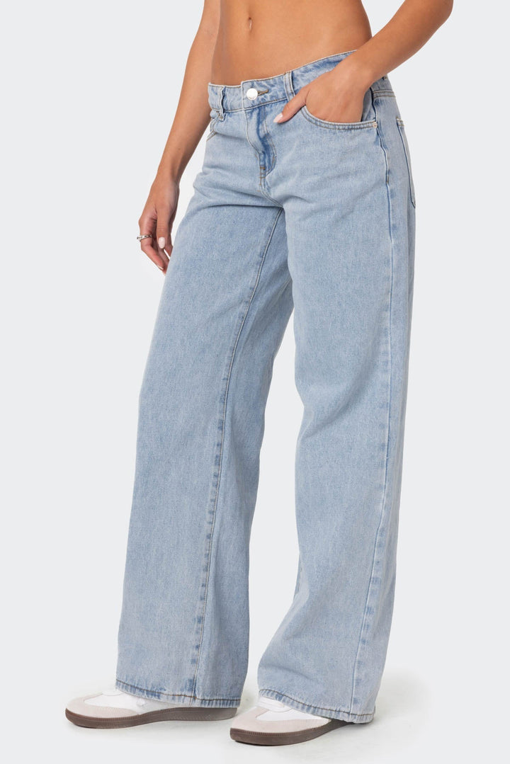 Raelynn - Jeans a Vita Bassa Lavaggio Faded