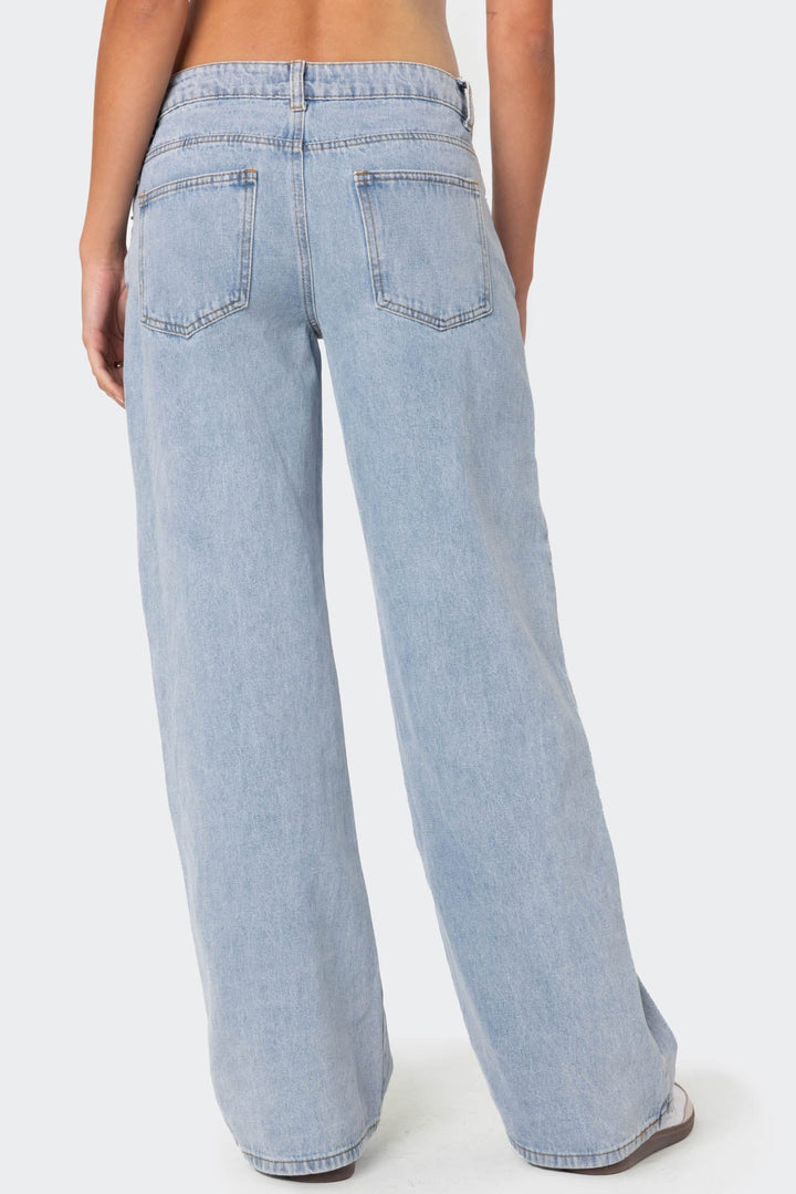Raelynn - Jeans a Vita Bassa Lavaggio Faded