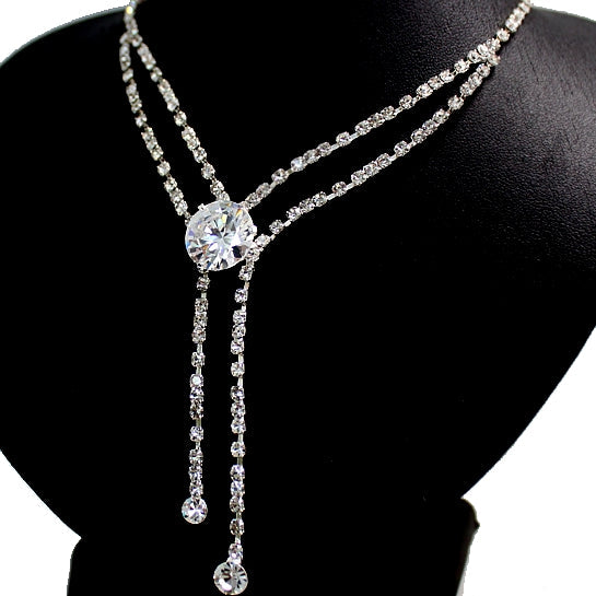 Elisabeth Luxe Crystal Tassel Necklace &amp; Earring Set