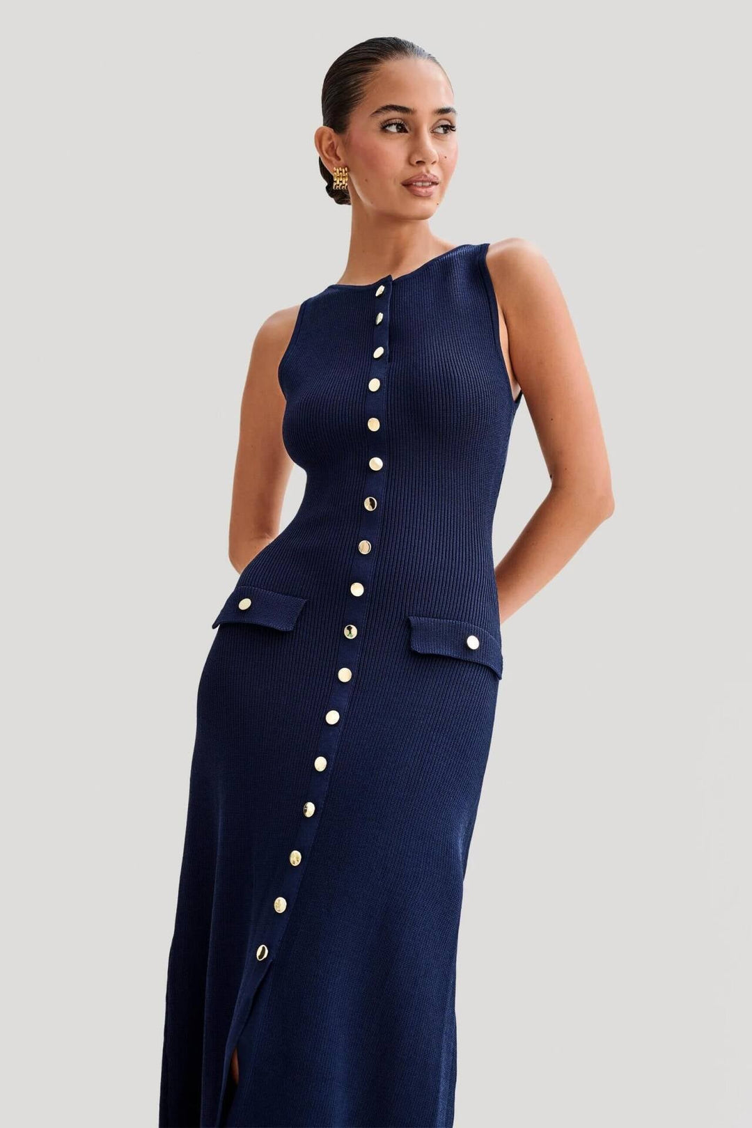 Fiona | Knit Sleeveless Maxi Dress