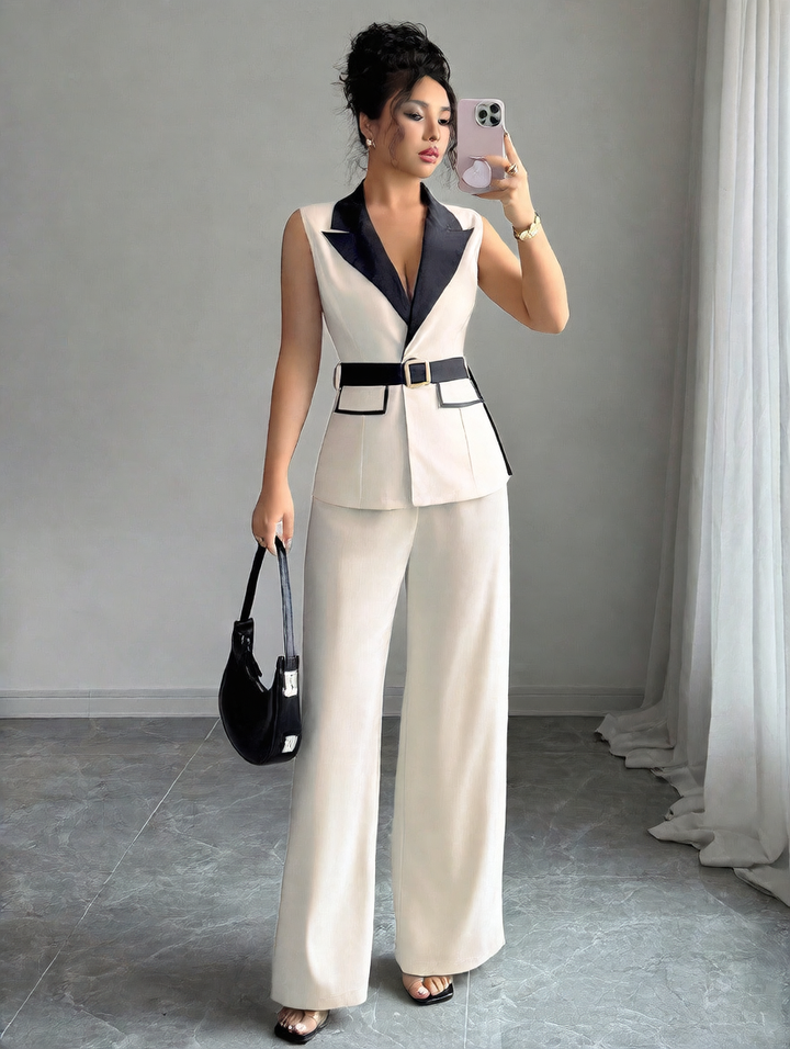 Valeria - Completo Elegante da Donna con Gilet e Pantaloni