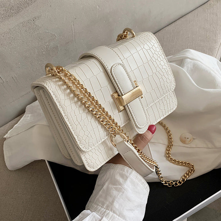 Feya Fashion Stone Leather Chain Shoulder Bags