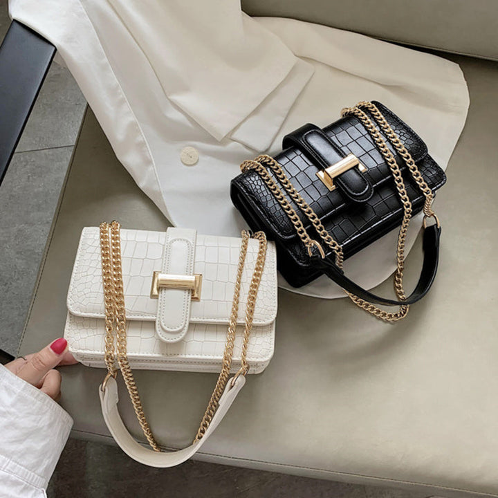 Feya Fashion Stone Leather Chain Shoulder Bags