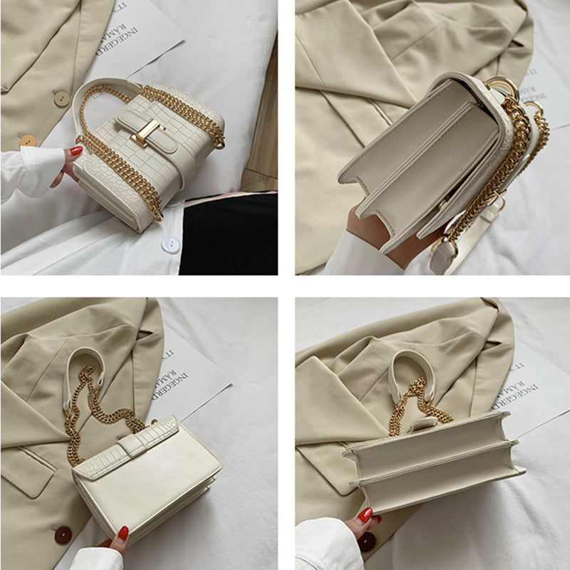 Feya Fashion Stone Leather Chain Shoulder Bags