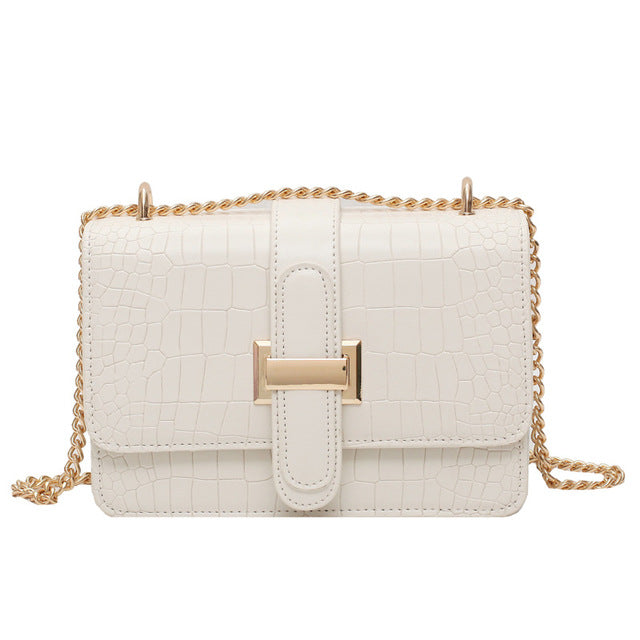 Feya Fashion Stone Leather Chain Shoulder Bags