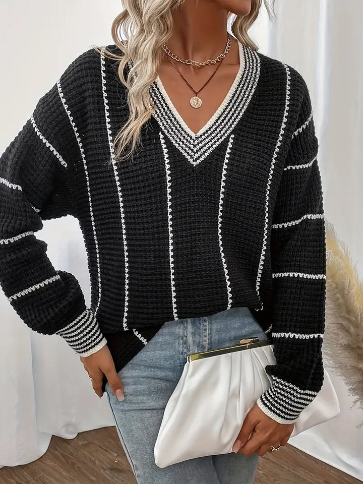 Siena - Maglione a Righe a Maniche Lunghe Casual