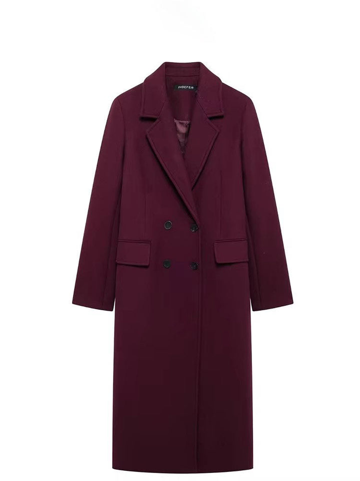 Isabel - Winter Burgundy Woolen Coat