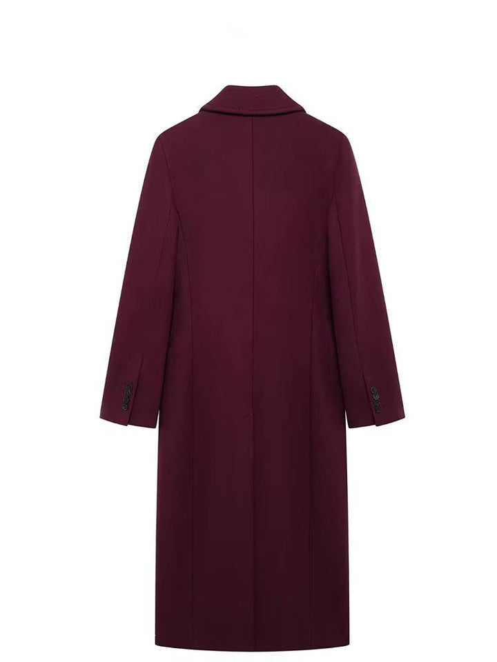 Isabel - Winter Burgundy Woolen Coat