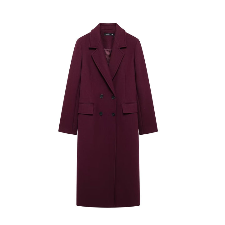 Isabel - Winter Burgundy Woolen Coat